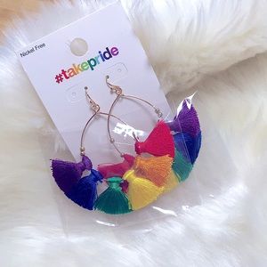 🆕🏳️‍🌈#TakePride Colorful Tassel🧵Hoop Earrings